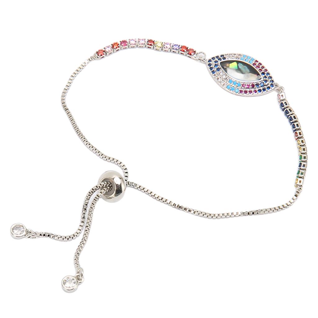 Turkish Evil Eye Bracelet Women Stylish Zirconia Pull Bracelets Hand Jewlery for Mother Friends