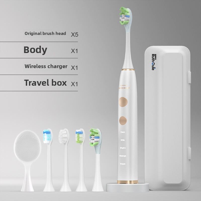 Battery Life 300 Days Sweeping Sound Wave Electric Toothbrush Wireless Charging Automatic Mute Intelligent Sterilization Disinfection Soft Hair