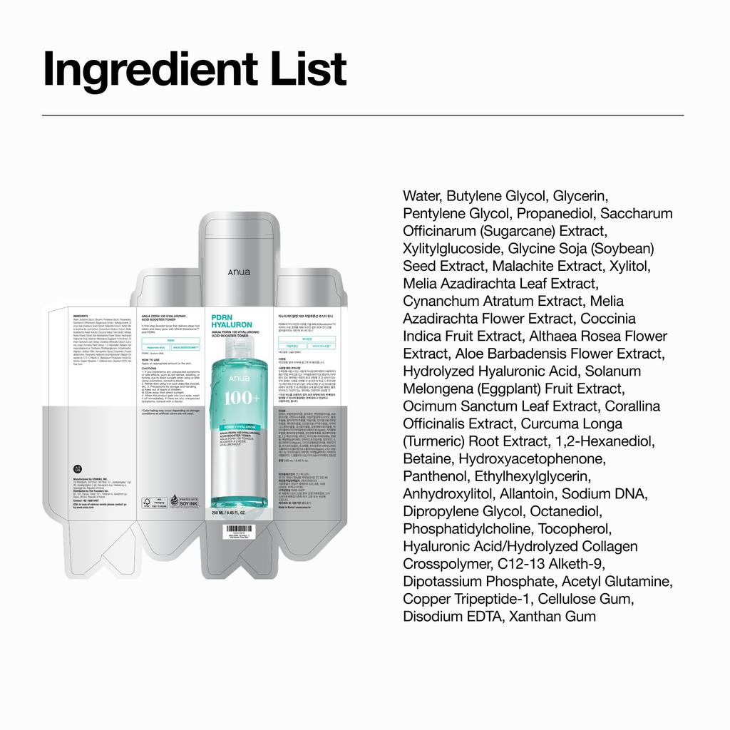 ANUA PDRN100 Hyaluronic Acid Booster Toner a toner that provides and radiance to improve skin texture and Hydrating and hydrating for and combination