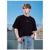 New casual short-sleeve men's summer T-shirt with detachable shoulder buttons, simple embroidery, and loose fit