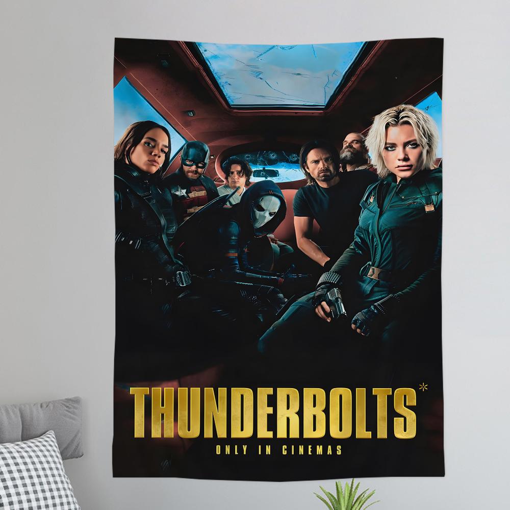 TThunderbolts 2025 Film Anime Wandteppich Wandbehang Dekoration Haushalt Wandbehang Heimdekoration