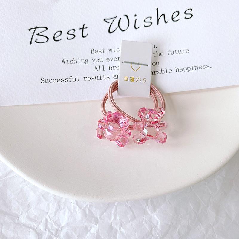 2 יחידות להקות שיער אלסטיות לתינוקות בנות צבע סוכריות טבעת שיער חבל שיער ילדים כיסוי ראש ילדים פעוט אביזרים