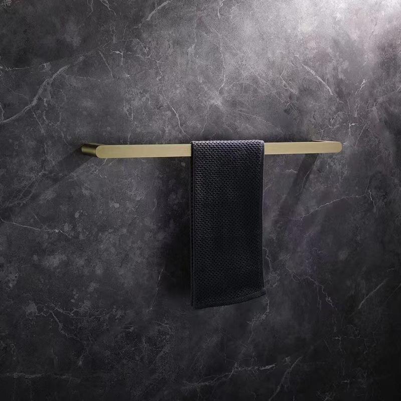 Juego de Baño de Acero Inoxidable 304 Dorado: Toallero, Barra de toallas, Portarrollos de papel higiénico, Estante y Escobilla para el inodoro.