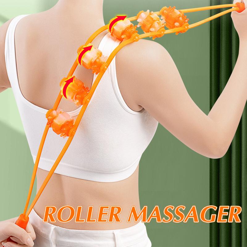 Fitness Plastic Back Massager Thin Manual Roller Shoulder Waist Gua Sha Tool for Back Massage