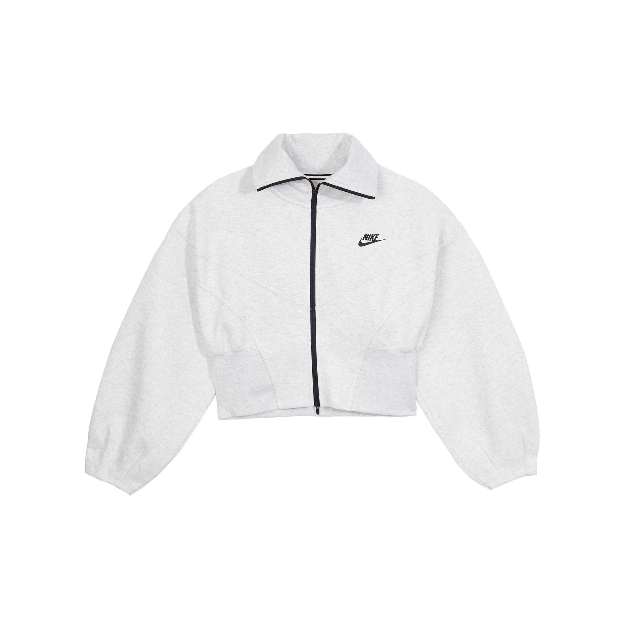 

Nike Sportswear Tech Fleece Solid Color Свободная укороченная куртка Женские куртки Светло-серые FN2524-013 XL