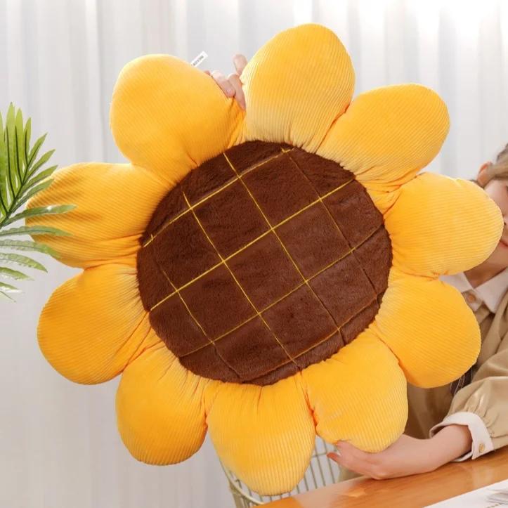 

Sunflower Throw Pillow,Flower Shaped Pillows Floor Pillow Seating Cushion,Seating Cushion,Cute Room Decor & Plush Pillow for Bed 34 x34cm жёлтый