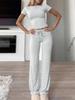 2025 Cross-Border Casual Set: Short Sleeve Top & Long Pants Yoga Sportswear