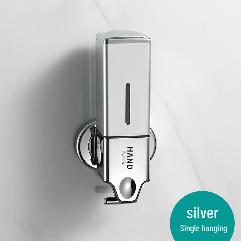 

Wall-Mounted Dual Soap Dispenser with Double Hook for Bathroom & Kitchen