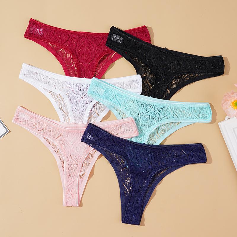 Sexiga spetsunderbyxor låg midja G-string dam ihåliga stringtrosor andningsbara stringtrosor underkläder kvinnor sexiga underbyxor