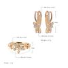 Cute Butterfly Earrings Ring Sets  Rose Gold Natural Zircon Ring For Women Unusual Creative Fashion Jewelry Sets