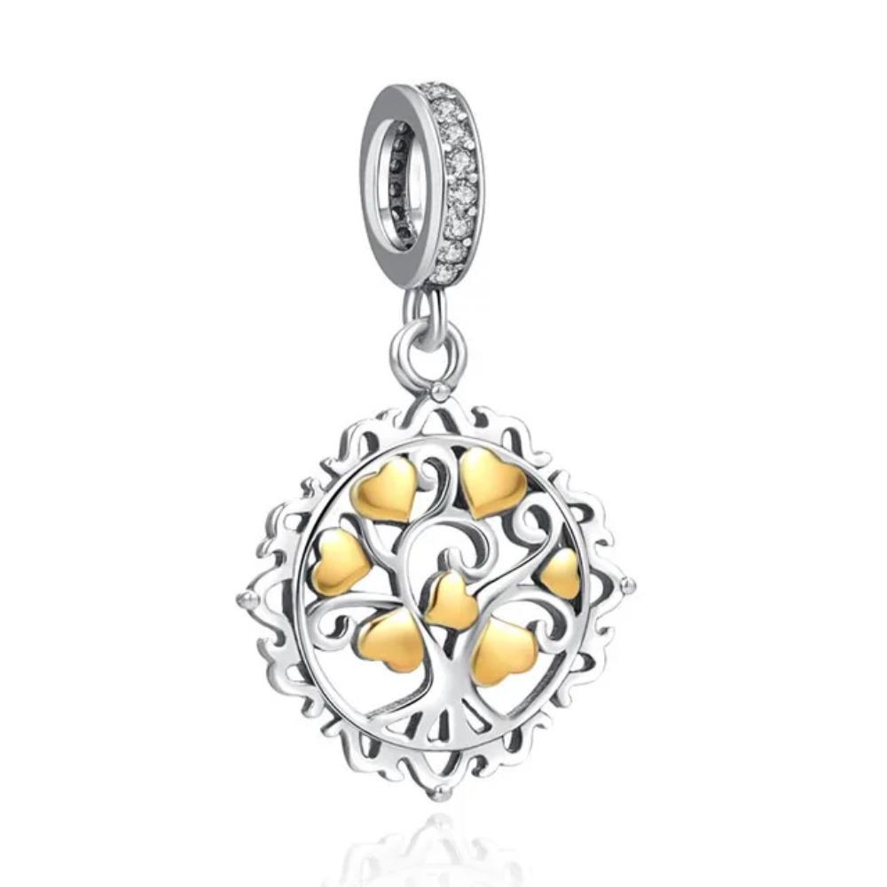 925 Silver Charm Family Tree Sunflower House Pendant DIY Bracelet Jewelry Gift for Women Fashion Trendy