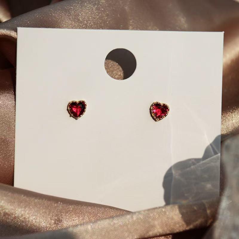 Orecchini a lobo a forma di cuore placcati in oro 18 carati in argento sterling S925 per donna - Gioielli alla moda eleganti e di lusso.