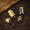 Keychains Brass Buddha Sutra Cylinder Pendant Keychain Hanging Necklace Jewelry Pill Box Medicine Case Container Bottle