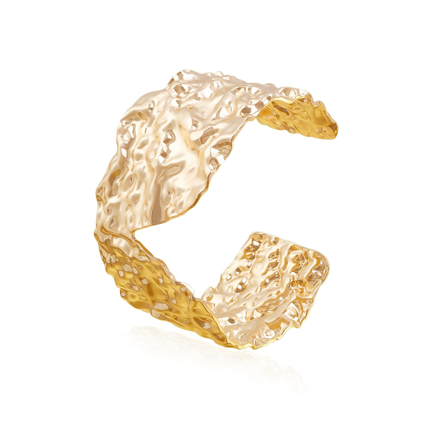 Ins punk heavy industry exaggerated geometric fold irregular opening bracelet bracelet