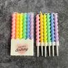 Twisted Thread Macaron Spiral Birthday Candles - Cute Candy Cake Decorations