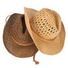 Summer Sun Hat Men Women  Vintage Western Chapeau Cowgirl Cowboy Hat Outdoor Beach Jeans Sunhat Straw Caps