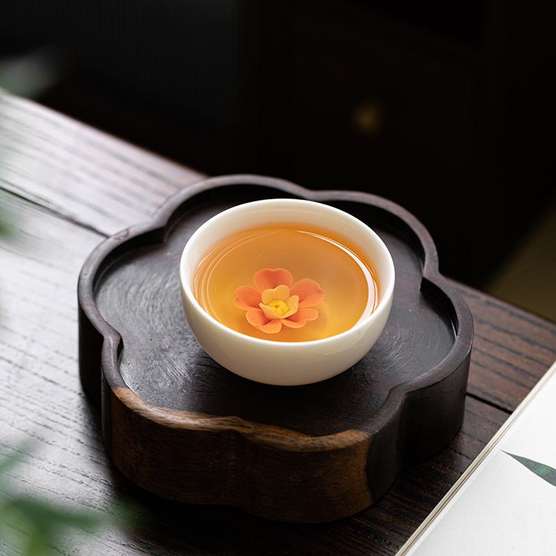 Sheep Fat Jade Porcelain Handmade Pinch Flower Cup White Porcelain Master Cup Girls Single Cup Ceramic Ladies Kung Fu Teacup