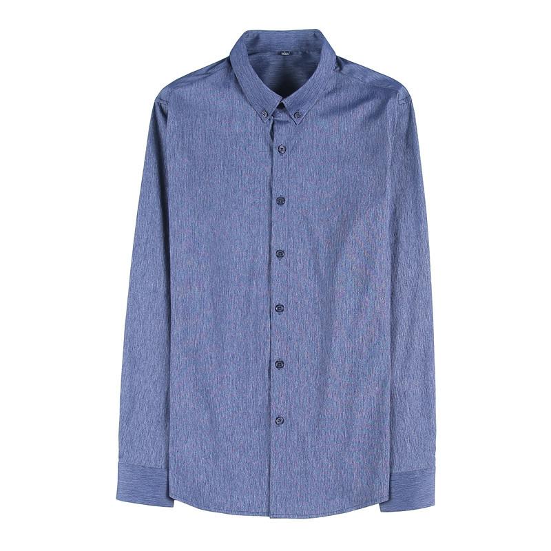 Spring Men's Casual Fashion Stretch Dark Pattern Business Casual Shirt