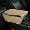 Auto Armrest Box Cover Car Console with Storage Bag, Universal Imitation PU Leather Interior Accessories Pad, Diamond Quilted Protector for