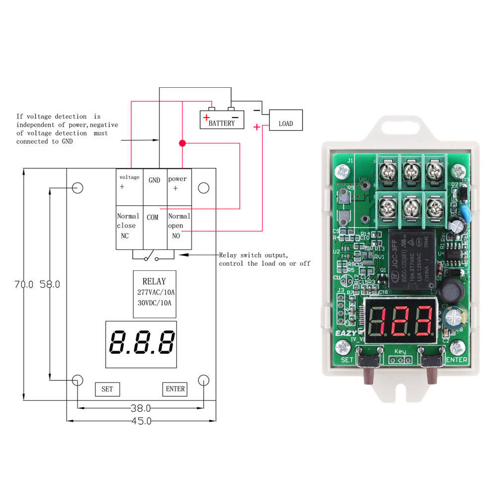 12V 24V DC LED Digital Delay Timer Control Switch Relay Module with Case