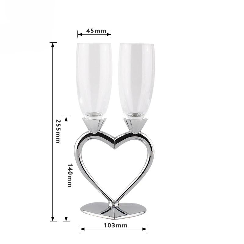 A Set Heart-shaped Crystal Champagne Glasses Wedding Gifts Party Couple Pairs Wine Accessories Tall Glasses Whiskey Glasses