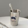 Question Mark Boys and Girls Thickened Anti-fall Stainless Steel Couple Toothbrush Cup Simple Mouthwash Cup Creative Wash Cup