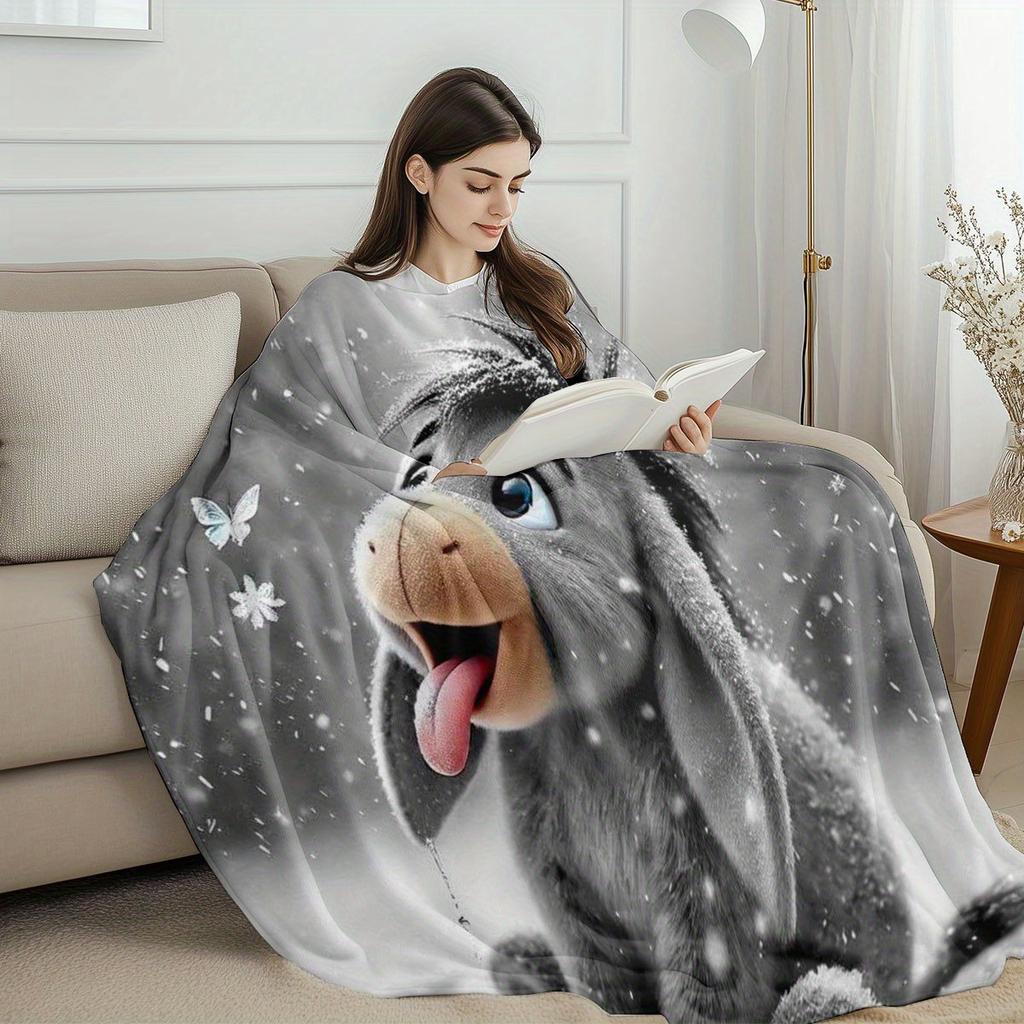 Esel Weihnachten Thanksgiving Halloween Ostern Fleece-Decke - Weich Warm Plüsch, Digitaldruck, Winterurlaubsgeschenke Heimdekoration