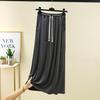 Modal A-Line Drawstring Skirt with Pockets Women Loose-fitting Long Skirts Solid Color Outwear High Waist Maxi Skirt