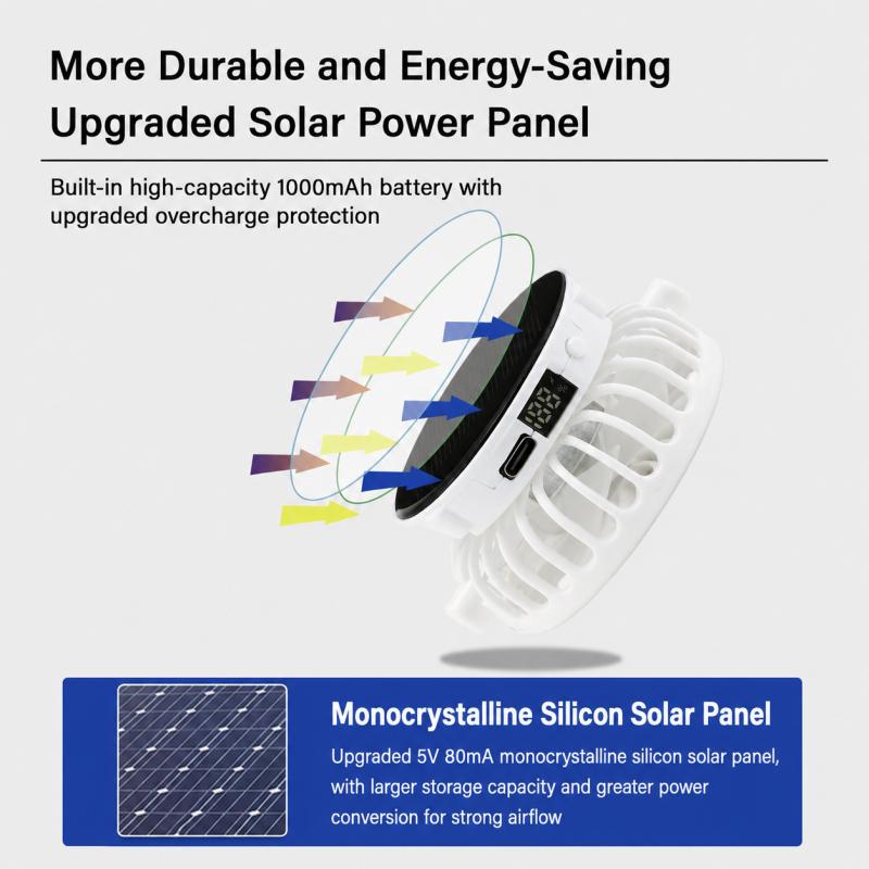 Summer Baseball Cap with Solar-Powered Fan and UV Protection for Outdoor Activities