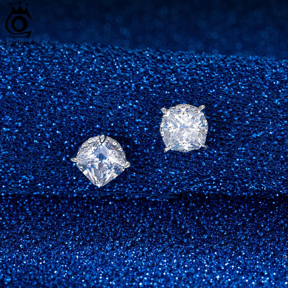 ORSA JEWELS 8A Premium CZ Earrings for Women 925 Sterling Silver Shiny Exquisite Stud Earrings Anniversary Jewelry Gifts LZE01