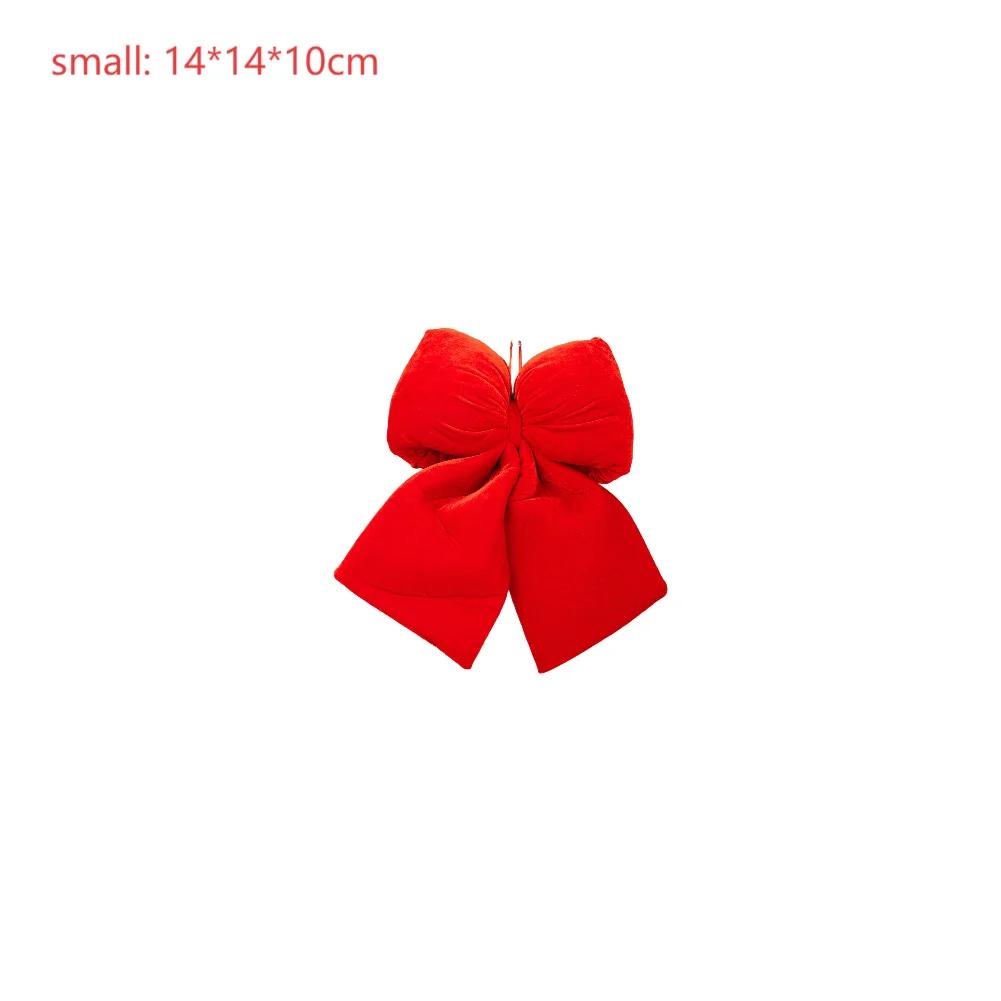 Christmas Tree Hanging Bow Ornament Made from Soft Velvet Flannel with Three Dimensional Design for Holiday Decor