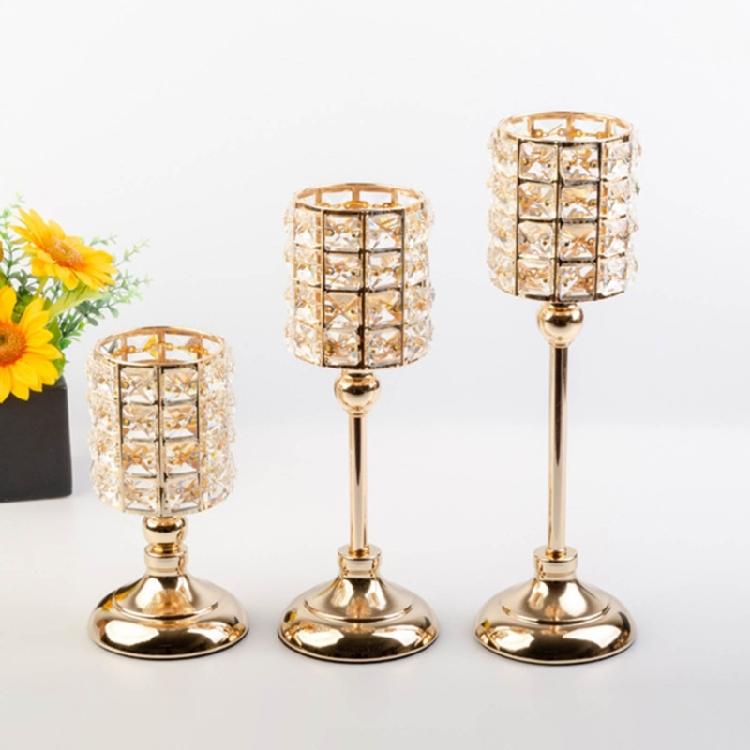 Crystal Candle Holder for Table Centerpieces Wedding Candle Stand Christmas Gift