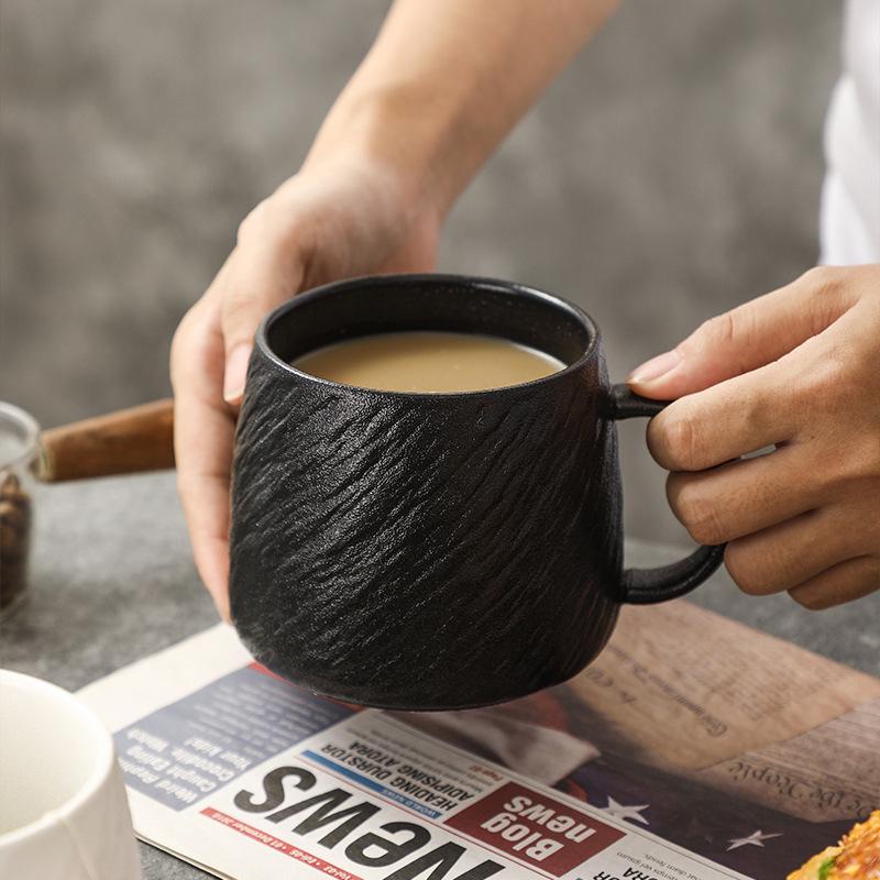 Stone Pattern European Ceramic Mug - Large Capacity Coffee, Tea, or Water Cup