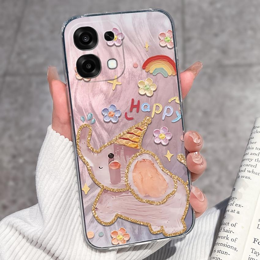 For Oppo A6 Pro A6x A5x K13 Realme 15X C85 V70 V70s CT 7 7T 8 Phone Cases Beautiful Sakura Butterflies Patterns Casing Soft Silicone TPU Clear Housing