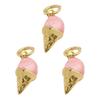 3Pieces  Candy Treat Cake Necklace Pendants Portable Gold Plated Enamel Heart Mushroom Pendants Adornment for Necklaces
