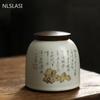 Traditional Ru Kiln Ceramics Tea Caddy Tieguanyin Containers Travel Tea Bag Sealed Tea Jar Coffee Storage Tank Spice Organizer