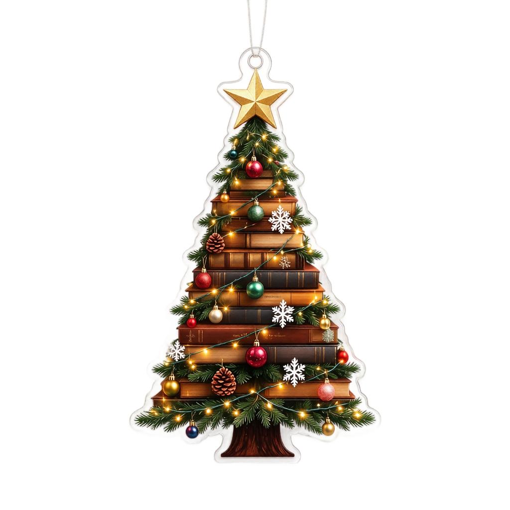 Kerst 2D Vlak Acryl Hangend Ornament voor Feestelijke Decoratie