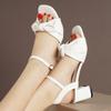 Fashion Buckle Strap 2025 Sandals Comfort Shoes for Women Square Toe Block Heels Large Size Suit Female Beige New Fashion Chunky Girls