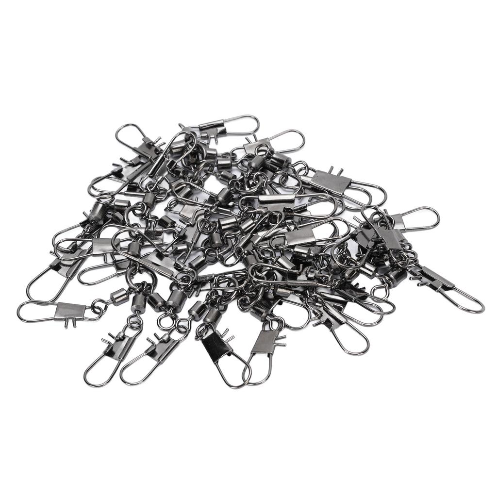 10PCS Fishing Barrel Swivels with Safe Snaps Stainless Steel High Strength Interlock Snap Rolling Co