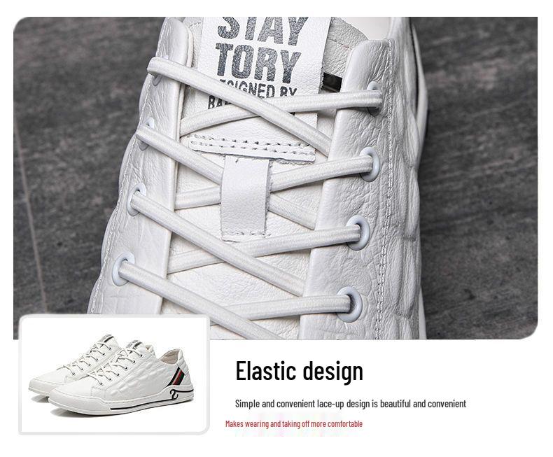 Cowhide Men's Sneakers 2025: New Soft Leather, Trendy Versatile White Shoes for Autumn/Winter Casual Wear
