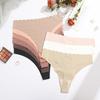 FINETOO 4 ks Ultra měkké bezešvé spodní prádlo pro ženy Ledové hedvábí Tanga Sexy Strečová Jednobarevná G-string Dámské Neviditelné Prodyšné Kalhotky