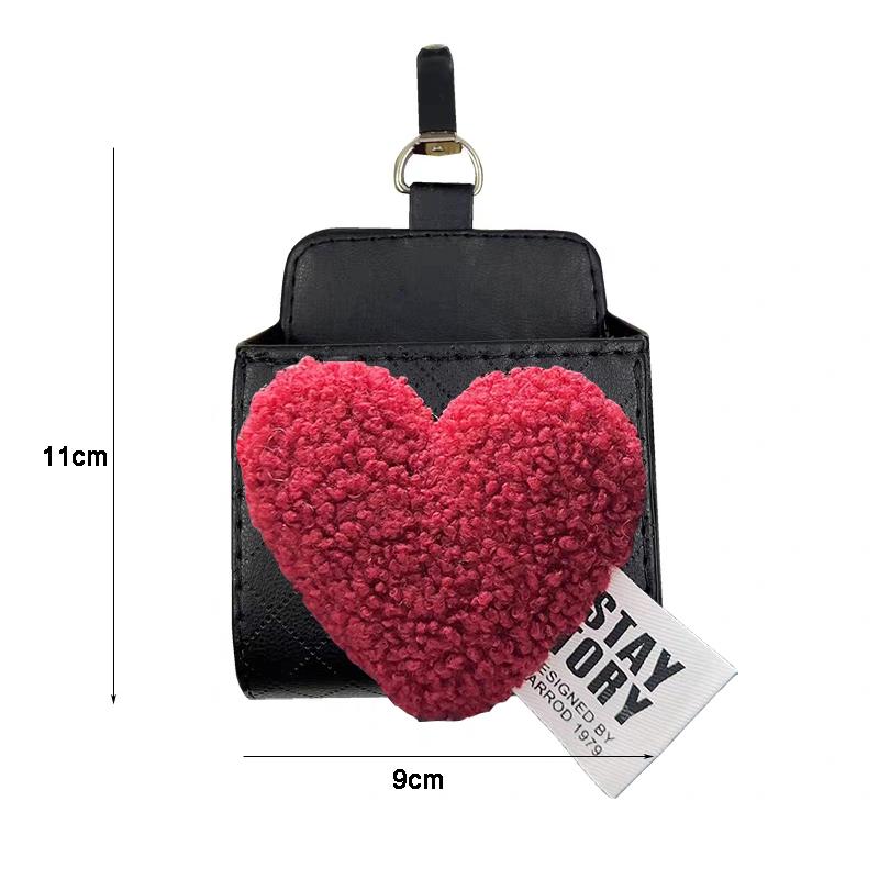 Niedliche Retro Rote Herzen Auto Aufbewahrungstasche Lüftungsschlitz Hängende Leder Organizer Box Brillen Handyhalter Auto Innenzubehör