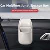Waterproof Car Cup Holder PU Leather Car Door Organizer High-End Car Storage Box Passenger Seat