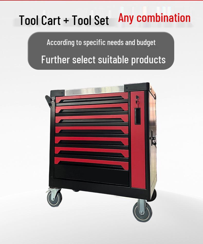 420-Piece Mechanic Tool Set: Seven-Layer Trolley-Style Mobile Auto Repair Cabinet