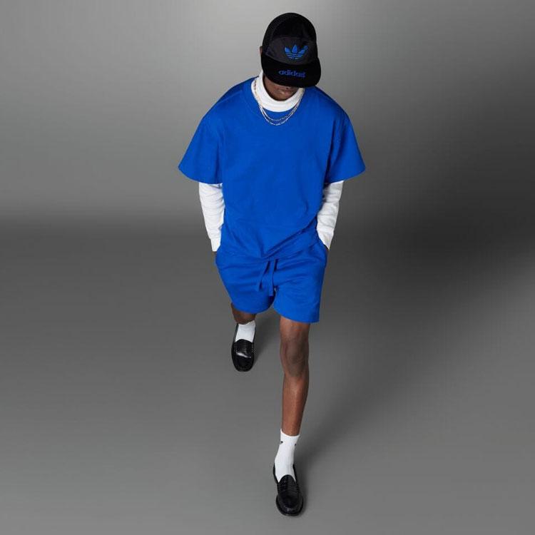 Adidas Originals Trefoil Pure Casual Round Neck Pullover Short Sleeve T-shirt Men Tops Blue HM5114