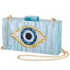 Eyes Acrylic Marble Evening Clutch Women Handbag for Wedding Cocktail Party Prom Designer Luxury Box Purse Banquet Shoulder Bags