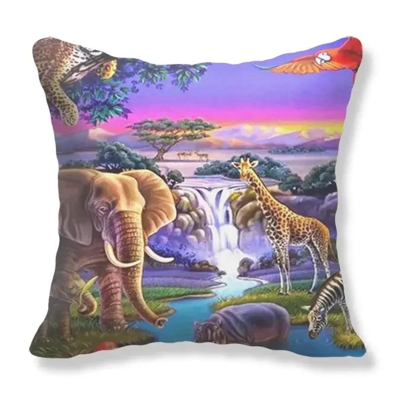 Sofa Cushion Cover Home Pillow Cartoon Funny Love Animal Cat Print Decoration