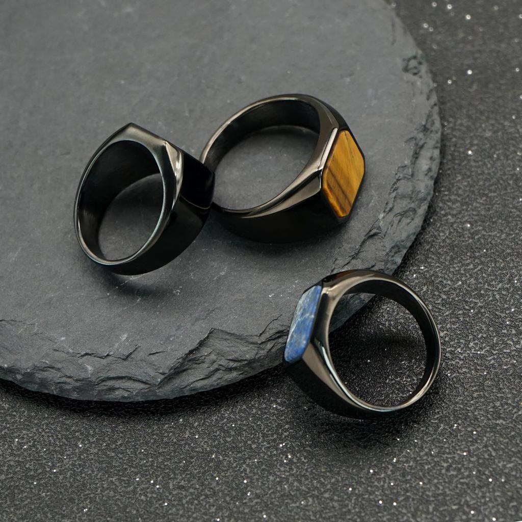 ring, personalized, retro and trendy men's ring, fashionable stone men's ring