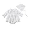 Spring Autumn Baby Girl Floral Embroidered Long Sleeve Romper Infant Bodysuit Crawling Clothes
