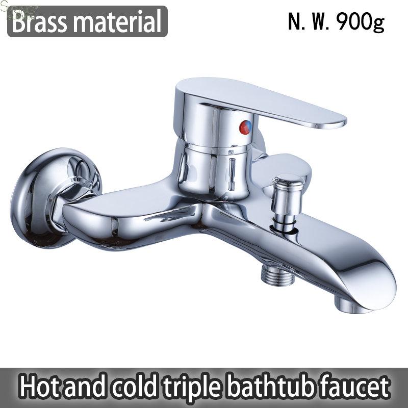 Brass Modern Wall Bathtubs Tap Sets  Single Handle Bidet Shower Mixer S01 Tubs Faucet Chrome  Bath Shower Faucets